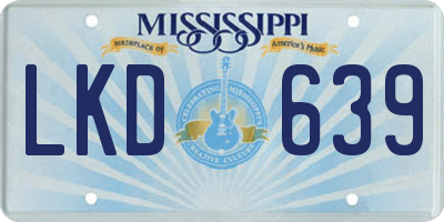 MS license plate LKD639