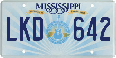 MS license plate LKD642