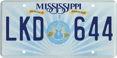 MS license plate LKD644