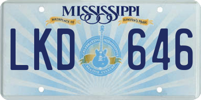 MS license plate LKD646