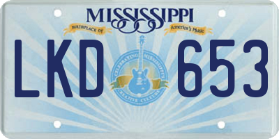 MS license plate LKD653