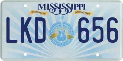 MS license plate LKD656