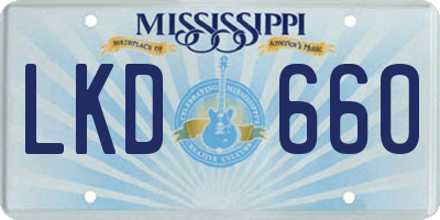MS license plate LKD660