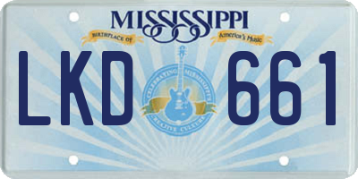MS license plate LKD661