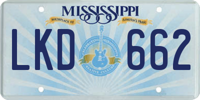 MS license plate LKD662