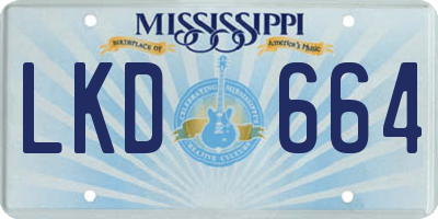 MS license plate LKD664