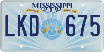 MS license plate LKD675