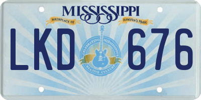 MS license plate LKD676