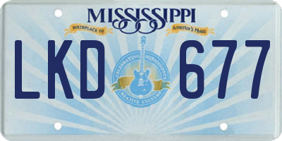 MS license plate LKD677