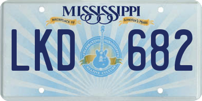 MS license plate LKD682