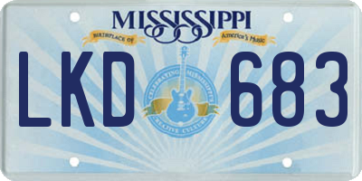 MS license plate LKD683