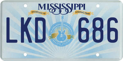 MS license plate LKD686
