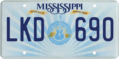 MS license plate LKD690