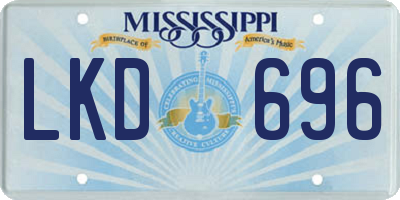 MS license plate LKD696