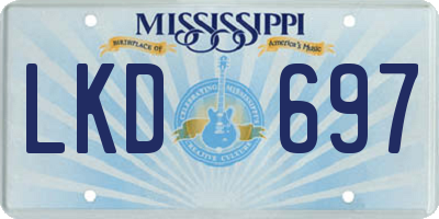 MS license plate LKD697