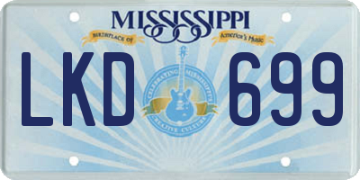 MS license plate LKD699