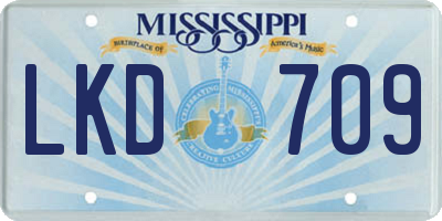 MS license plate LKD709