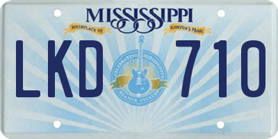 MS license plate LKD710