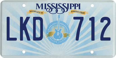 MS license plate LKD712