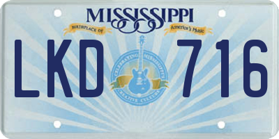 MS license plate LKD716