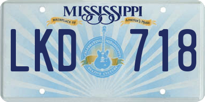 MS license plate LKD718