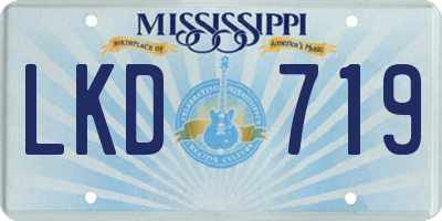 MS license plate LKD719