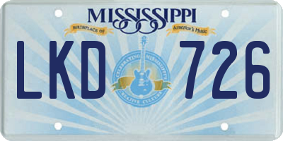 MS license plate LKD726