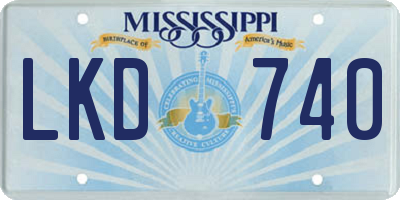 MS license plate LKD740