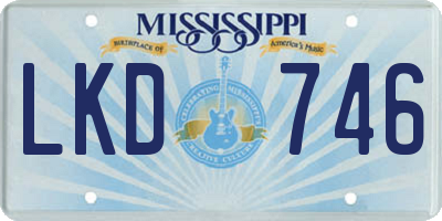 MS license plate LKD746