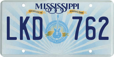 MS license plate LKD762