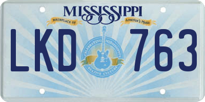MS license plate LKD763