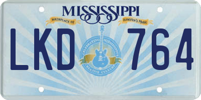 MS license plate LKD764