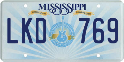 MS license plate LKD769