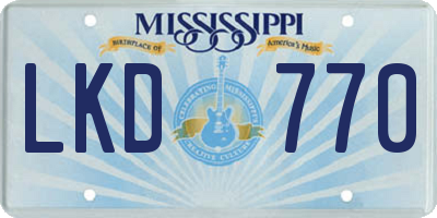MS license plate LKD770
