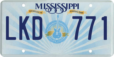 MS license plate LKD771