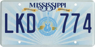 MS license plate LKD774