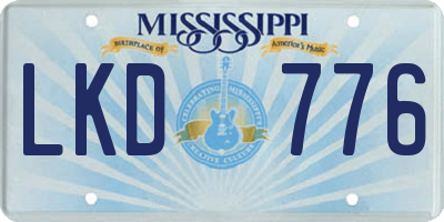 MS license plate LKD776