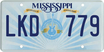 MS license plate LKD779
