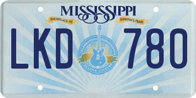 MS license plate LKD780