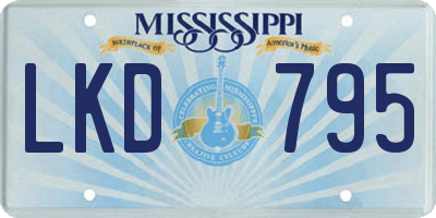 MS license plate LKD795