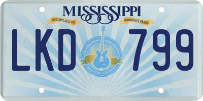 MS license plate LKD799