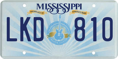 MS license plate LKD810