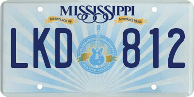 MS license plate LKD812
