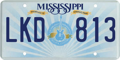MS license plate LKD813