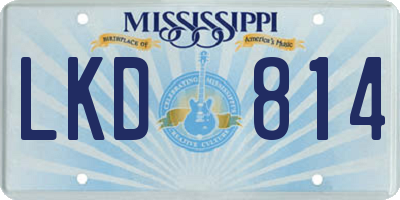 MS license plate LKD814