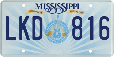 MS license plate LKD816