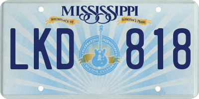MS license plate LKD818