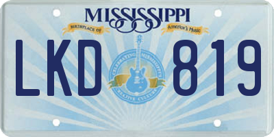 MS license plate LKD819