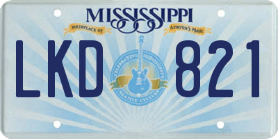 MS license plate LKD821