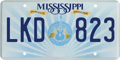 MS license plate LKD823